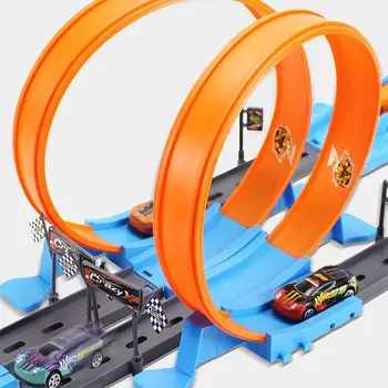 Stunt Dobbelt Hastighed Bil Hjul Model Legetøj Til Børn Racing Track Diy Samlet Jernbane Kits Pædagogiske Interaktive Boy Toy Børn