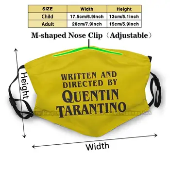 Skrevet Og Instrueret Af Quentin Tarantino Print Genanvendelige Ansigt Maske Anti Dust Filter Clouth Maske Quentin Skrevet Pulp Fiction
