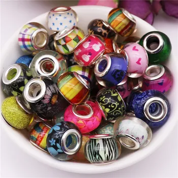 50stk Nye Mix farve stort hul perler charms spacer murano perle passer til originale Pandora armbånd armbånd til gør det selv smykker at Gøre