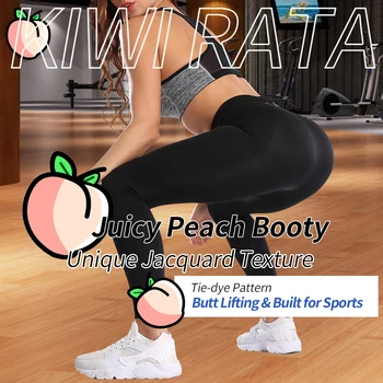 KIWI RATA Kvinders Høj Talje Træning Kompression Problemfri Fitness Yoga Leggings Butt Lift Aktiv Tights Stretch Bukser Sport