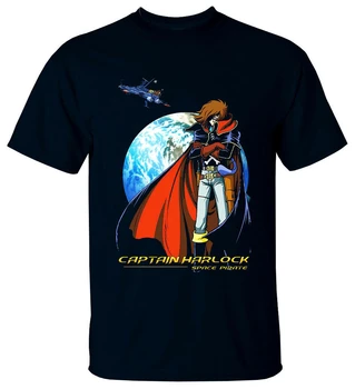 Anime Space Pirate Captain Harlock V2 1978 T-Shirt (Sort) Alle Størrelser S-3Xl Grundlæggende Modeller t-Shirt