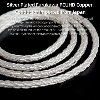 NiceHCK ForX 8 core Litz Sølv Forgyldt Furukawa PCUHD Kobber Kabel 3.5/2.5/4.4 mm MMCX Stik Til LZ A7 ST-10s xelento Fjernbetjening
