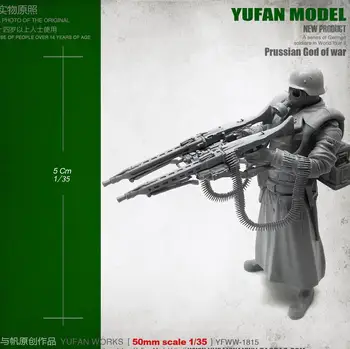 Yufan Model 1/35 tyske Figur Super Dobbelt Pistol Harpiks Soldat YFWW35-1815