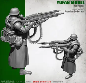 Yufan Model 1/35 tyske Figur Super Dobbelt Pistol Harpiks Soldat YFWW35-1815