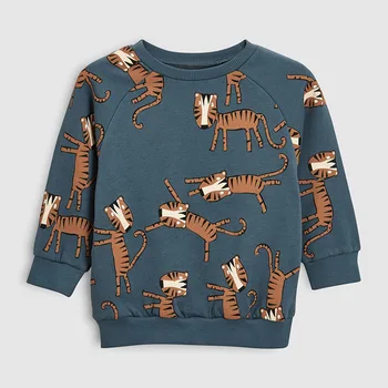 Lidt maven 2019 efteråret drenge mærke tøj til børn Hættetrøjer & Sweatshirts dreng bomuld dyreprint børn sweatshirts og fleece C0173
