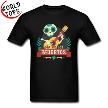 Hip Hop Day Of The Dead Skelet Guitar Gotiske Tshirt Herre Populære Nye T-Shirts I Bomuld Nørd Metal Band Kunst Mexico Tees