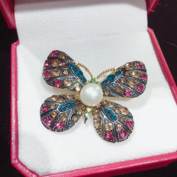 ZHBORUINI Høj Kvalitet Naturlige Ferskvands Perle Broche Pearl Vintage Sommerfugl Broche Perle Smykker Til Kvinder Gave Tilbehør