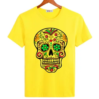 BGtomato kreative kraniet farverig mode shirts til mænd helt nye mode oprindelige design-hot t-shirts, billige salg