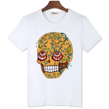 BGtomato kreative kraniet farverig mode shirts til mænd helt nye mode oprindelige design-hot t-shirts, billige salg