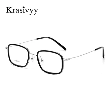 Krasivyy Firkantede Briller Ramme Mænd i Høj Kvalitet Optiske Billeder Briller til Kvinder koreanske Recept Briller i Titanium