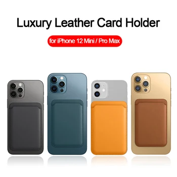 Oppselve Fashion Læder Magnetiske Kort Holder Til iPhone 12 Pro Max 12 Mini Til Magsafe Tilfælde Luksus Tegnebog Kort Lomme Slot Capa