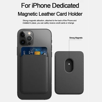Oppselve Fashion Læder Magnetiske Kort Holder Til iPhone 12 Pro Max 12 Mini Til Magsafe Tilfælde Luksus Tegnebog Kort Lomme Slot Capa