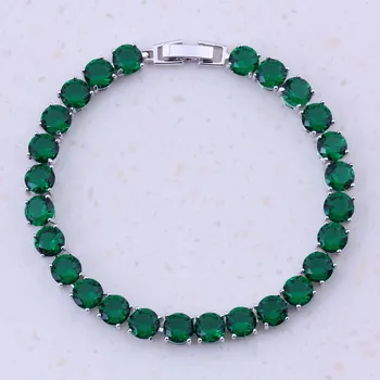 Storslåede Grønne Skabt Emerald Sølv Forgyldt Farve Kvinder Mode Charme Armbånd Part, Trendy Smykker Gratis Gaveæske D0050