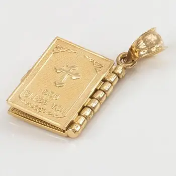 2021 Medaljon Bibelen Halskæde Christian Miniature Læses Bibelen 3D Bog Halskæde Katolske Religiøse Smykker Halskæde Bibelen