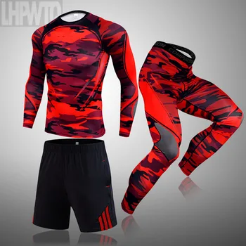 Mænds tøj kompression mænd t-shirt leggings rashgard kit Sportstøj top til fitness mand træningsdragt termisk undertøj base