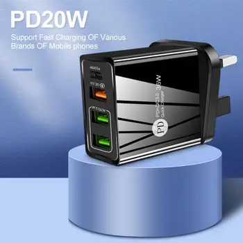OS/EU/UK Stik USB-Oplader til Hurtig Opladning PD20W+QC3.0 2.4 En Universel Væggen, Mobiltelefon, Tablet Opladere Til Type-C Adapter