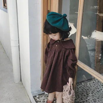 Gooporson Efteråret Børn Kjoler for Piger Mode Ternet langærmet Prinsesse Kjole Sød koreanske Små Børn Kostume Vestidos