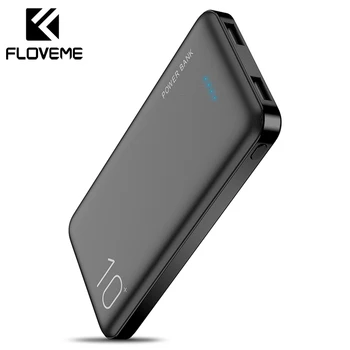 FLOVEME 10000mAh Power Bank Powerbank Ekstern Batteri Pack Bærbare Oplader Mi Powerbank Poverbank Power Bank Til iPhone Xiaomi