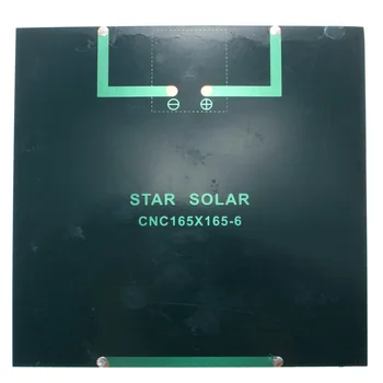 CLAITE Høj kvalitet 6V 4.5 W 520mAh Monokrystallinsk silicium Mini Solcelle Panel modul Celle For Lys Batteri 165x165mm Engros