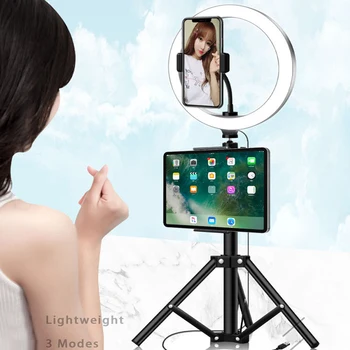 10 tommer LED-Ringen Lys med Tablet telefonholder, Trefod Foto Fotografering, Videooptagelse Makeup Selfie Ring Lys Til iPad