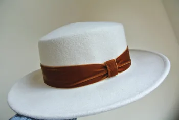 01812-panshi God kvalitet uld hvide bånd fritid fedoras cap MÆND kvinder PANAMA hat