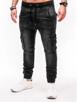 2021 Jeans Mænd Bukser Casual Bomuld Denim Bukser Multi Pocket Cargo Jeans Mænd Nye Mode, Denim Blyant bukser