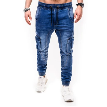 2021 Jeans Mænd Bukser Casual Bomuld Denim Bukser Multi Pocket Cargo Jeans Mænd Nye Mode, Denim Blyant bukser