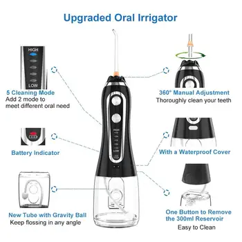 2020 Ny Mundtlig Irrigator 300ML Vand Flosser Tænder Rengøring USB-Bærbare Dental Flosser Vand Jet vandtank Vandtæt Elektrisk
