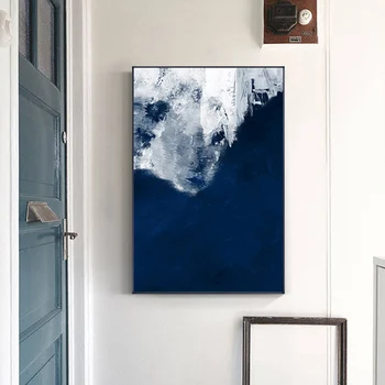 Lærred Maleri Nordiske Plakater og Prints Moderne Abstrakte Blue Ocean Olie Udskriver Væggen Billede til stuen Cuadros Home Decor