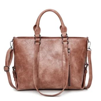 Retro større kapacitet skulder tasker Vintage kvinder læder håndtaske luksus håndtasker, kvinder tasker designer kvindelige taske messenger taske
