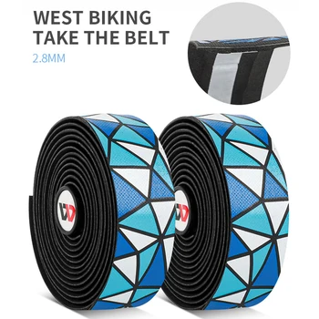 WEST BIKING 2 Meters Road Bike Bicycle Handlebar Tape Anti-skid Handlebar Belt PU Tape DIY Bandage W/ Bar Plugs