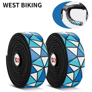 WEST BIKING 2 Meters Road Bike Bicycle Handlebar Tape Anti-skid Handlebar Belt PU Tape DIY Bandage W/ Bar Plugs