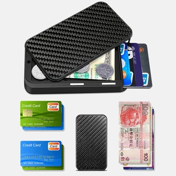 Ny-Bringe-Kort HolderMen Pung ID-Kort Holder Tilfælde Carbon Fiber Minimalistisk Rfid-Wallet til Kredit Kort, Bank Forretning