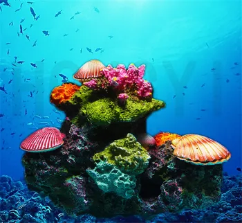 Akvarium coral stenhøjen dekoration Akvarium landskab landskab waterscape koralrev shell falske vand græs simulering conch