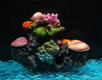 Akvarium coral stenhøjen dekoration Akvarium landskab landskab waterscape koralrev shell falske vand græs simulering conch
