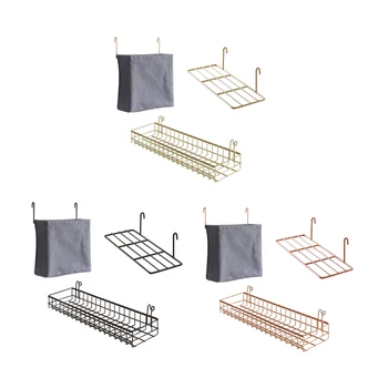 3 Stk Storage Rack Væg Grid Panel Kurv Hængende Bag Skærmen Hylde med Knager Væggen, Arrangør og Opbevaring Hylde til Hjem Supplie