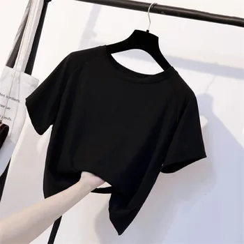 Ymwmhu Fashion Ny dame T-shirt Kort Løs Sommeren Solid t-Shirt kortærmet, Tynd t-shirt for Kvinder Streetwear Tops Tees