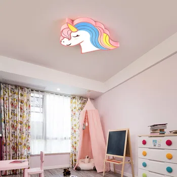 Led Lys Piger Værelses Drenge Barn Baby Kids Room Lampe Dyr Unicorn Børn Børn Loft Lys Med Fjernbetjening