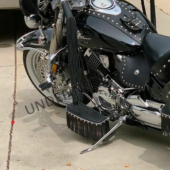 Motorcykel Gulvbræt Læder med Frynser Foran fodstøtterne Dække for Harley Honda, Suzuki Indian Chief Høvdingens Cafe Racer Gamle Skole