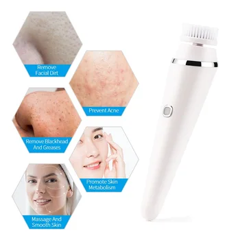 Facial Cleansing Børste 4-I-1 Elektrisk Silikone Ansigt Dyb Peeling Ren Hudorm Pore Remover Vandtæt Ansigt Skrubber-Massageapparat