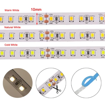 2835 LED Strip Light Natrue Hvid 4000K Fleksibelt Bånd LED-Lys Strip 24V 120LEDs/m 20m 15m 10m 5m