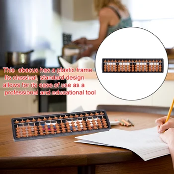 17-Cifrede Stænger Standard Abacus Soroban Kinesisk Japansk Lommeregner Tælle Til...