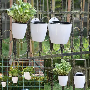 Moderne Design Hjem Væggen Hængende Design Flower Pot Runde Form Harpiks Hydroponics Chlorophytum Potteplanter Urtepotter
