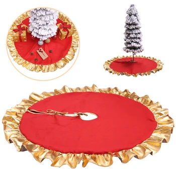 90cm Glædelig juletræ Nederdel Dekorative Xmas Tree Fod Cover Ornamenter Home Decor Nye År Julepynt Til Træet
