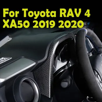 For Toyota RAV4 RAV 4 XA50 2019 2020 Fersken Træ Bilens Instrumentbræt Skærmens Ramme Carbon Fiber Dashboard Dekoration Krom Trim