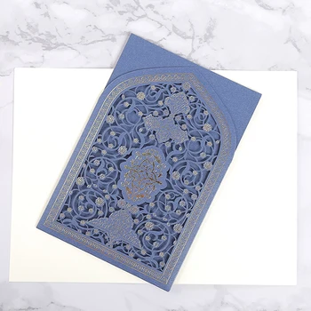 100pcs Elegante Laser Cut Bryllup Invitation Kort Islamiske Muslimske Kort Hellige Bryllup Dekoration Lykønskningskort festartikler