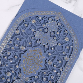 100pcs Elegante Laser Cut Bryllup Invitation Kort Islamiske Muslimske Kort Hellige Bryllup Dekoration Lykønskningskort festartikler