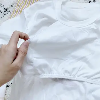 Kvinders Pyjamas Indbygget Bh Bomuld Natkjole Nightdress Nattøj Nattøj Loungewear Søde piger For Kvindelige Pige