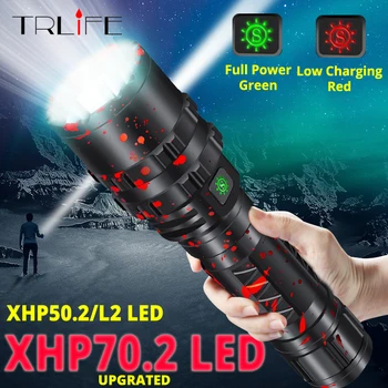 8000LM Xlamp Ultra Lyse XHP70.2 LED Lommelygte Kraftig XHP50.2 Lanterna L2 Vandtæt Lommelygte 18650 LightFor Jagt Camping