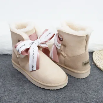 Nye Ankomst 2020 Kvinder Sne Støvler I Høj Kvalitet Fåreskind Pels Sne Støvler Kvinder Sko Shoes De Mujer Gratis Fragt